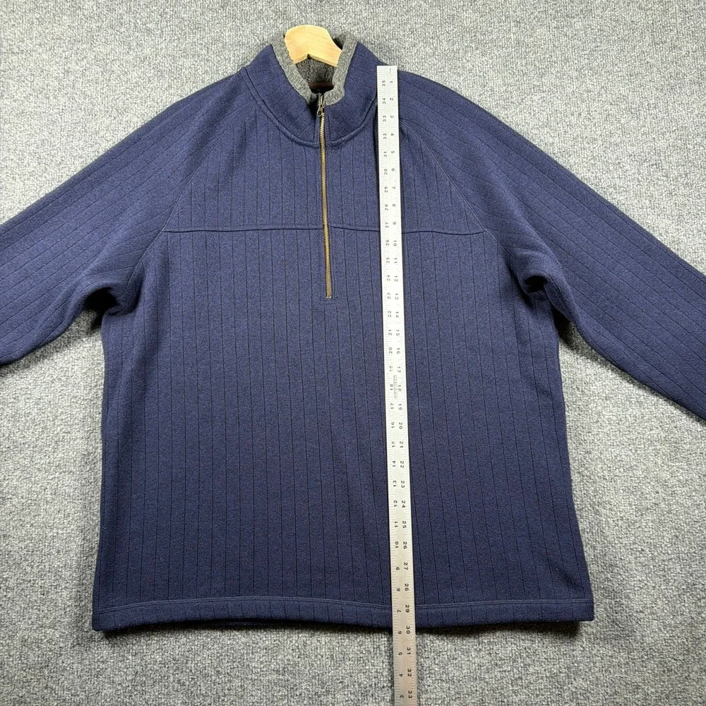 REI Fleece Pullover Mens XL Navy Blue Ribbed Quarter Zip Fall 2013